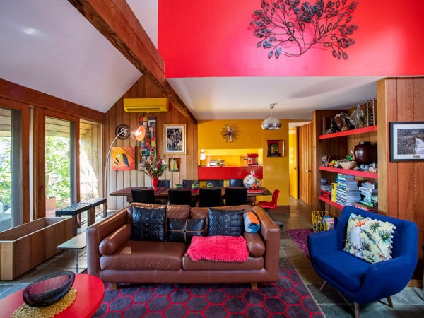 the living space interior of Qii House, Lorne