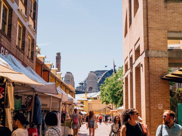 The Rocks Market stalls