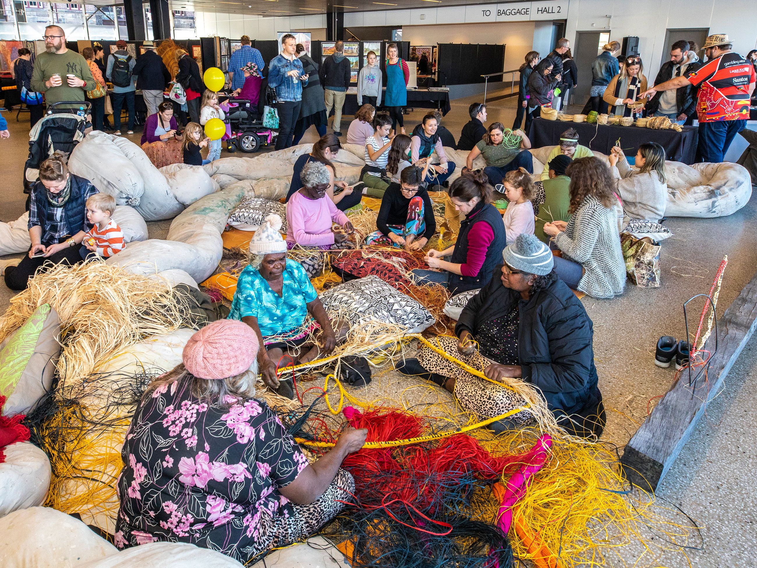 Indigenous weavers at Blak Markets  