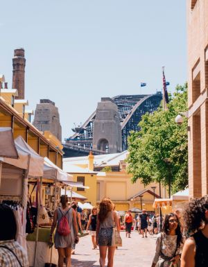 The Rocks Market stalls