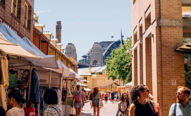 The Rocks Market stalls