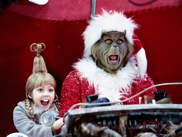 Jim Carrey and Taylor Momsen in The Grinch