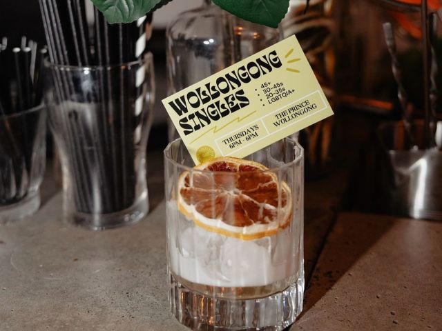 a cocktail glass at The Prince, Wollongong