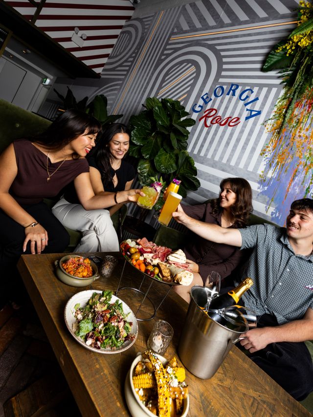 friends enjoying drinks at Georgia Rose 