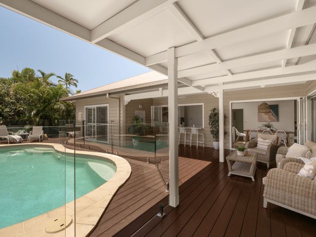 the pool area at The Queenslander, Noosa