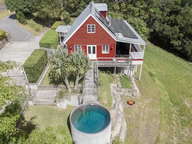 an aerial view of Little Red Barn, Doonan