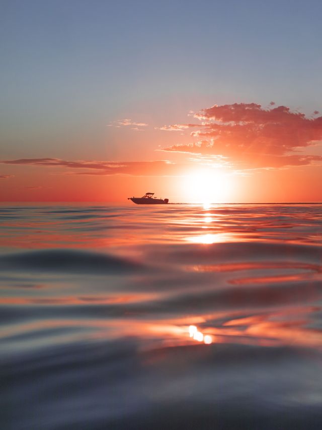 Brighton Beach at sunset