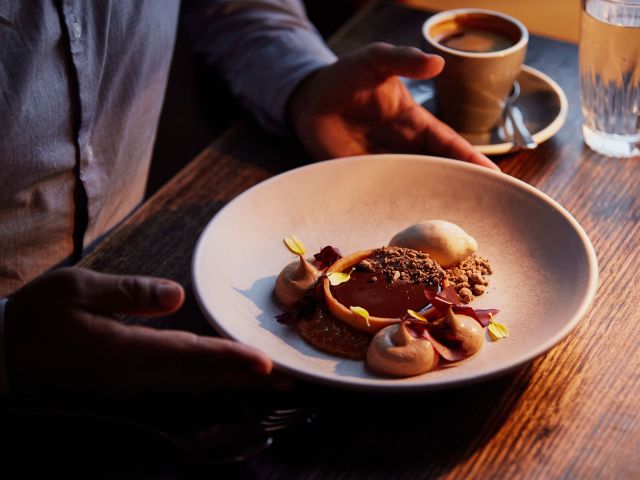 a dessert at Stillwater Restaurant, Launceston