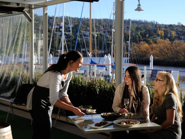 waterfront dining at Mudbar Restaurant, Launceston