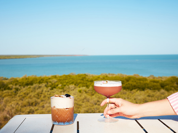 drinks with a view at The Bay Club, Broome