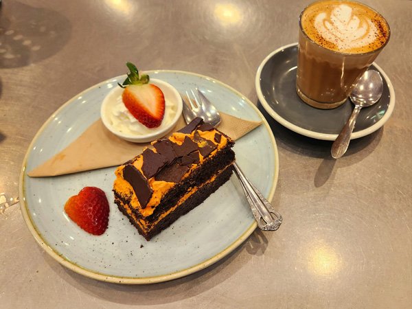 coffee and pastries at Dragonfly Cafe, Broome
