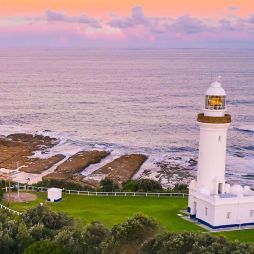 sun setting over Norah Head Lighthouse, Central Coast