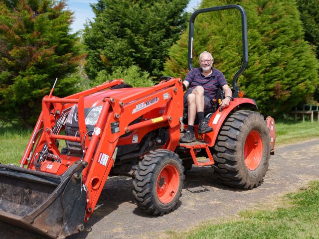 a tractor at Longford Berries