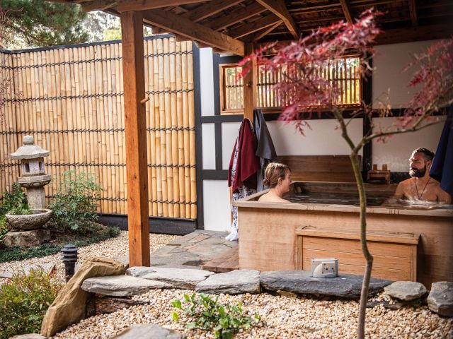 a couple relaxing at Shizuka Ryokan Japanese Country Spa