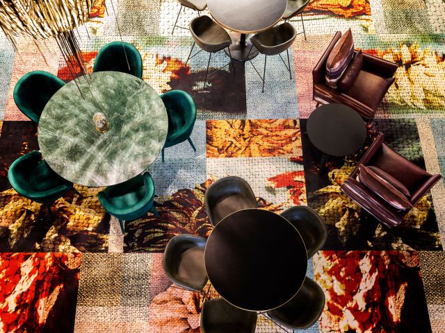 the lobby of East Hotel Canberra