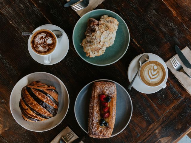 artisan pastries and coffee at Wildflour, Fyshwick