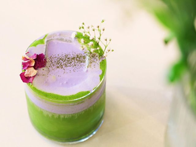 ube matcha at Inside Cafe, Launceston
