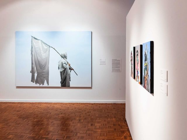 art displays inside the Noosa Regional Gallery