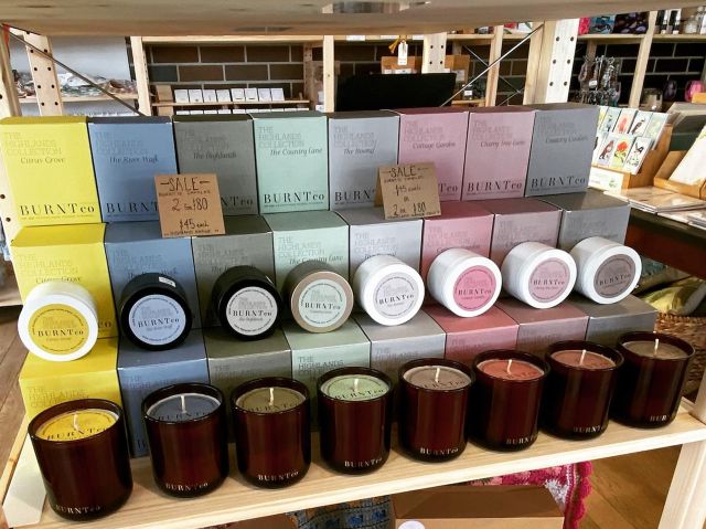 candles on display at Burnt Co, Bowral