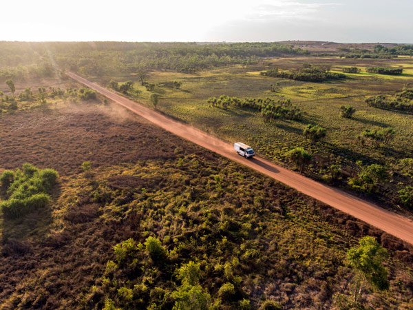 a 4WD driving through Kakadu