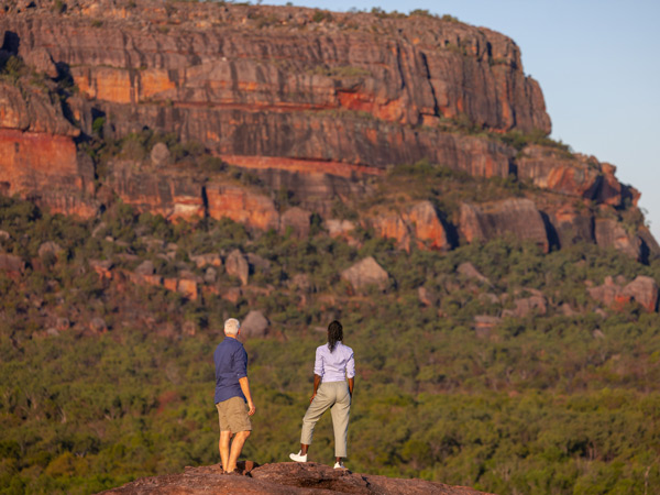 two people admiring the scenery at Nawurlandja Lookout, Kakadu