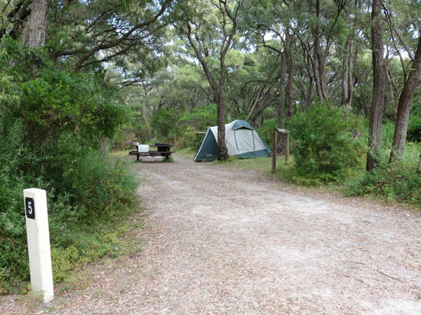 a tent on Conto Campground, Margaret River