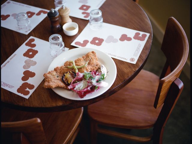 a brunch plate at Cafe Lotte, Daylesford