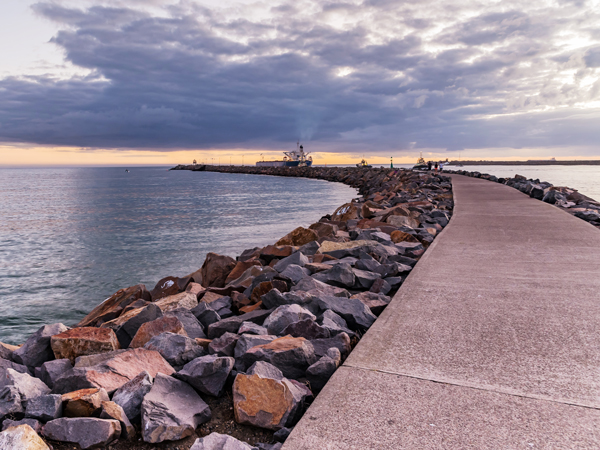 Stockton Breakwall in Newcastle, NSW
