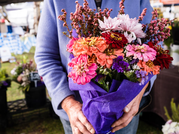 a bouquet of flowers at Kalamunda Artisan Markets