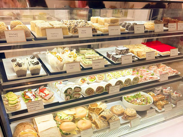 pastries on display at Koko Avenue cafe, Warrnambool