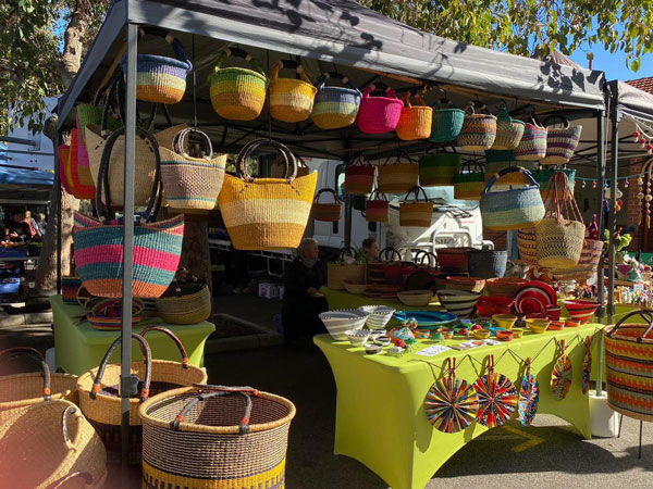 artisan items on display at Mount Claremont Farmers Market