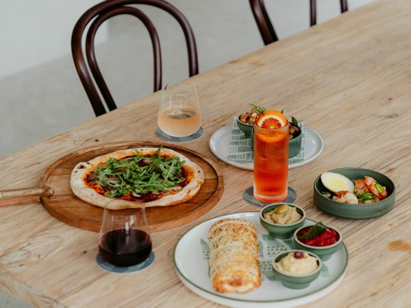 Pizza and other items from the menu at The Tamborine Hotel