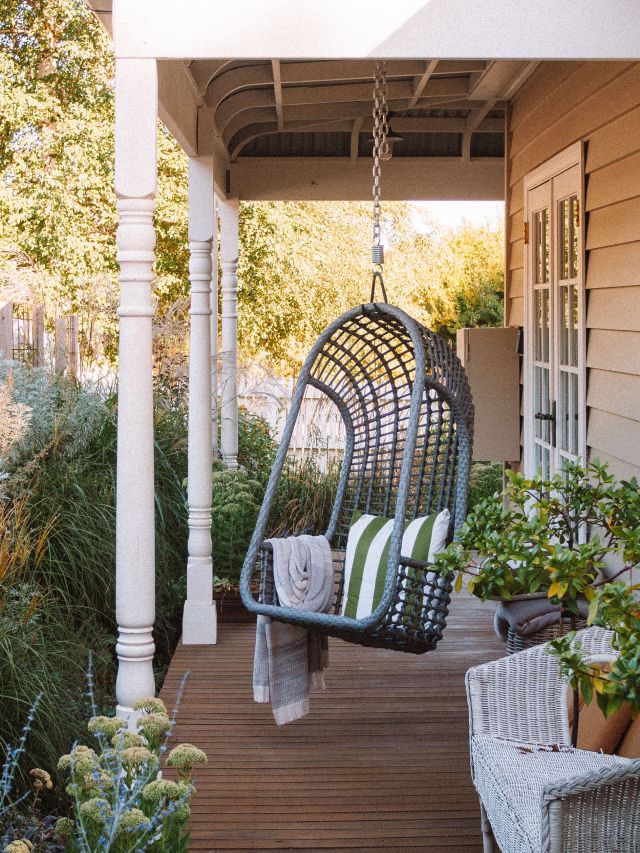 a cocoon swing chair at Acre of Roses