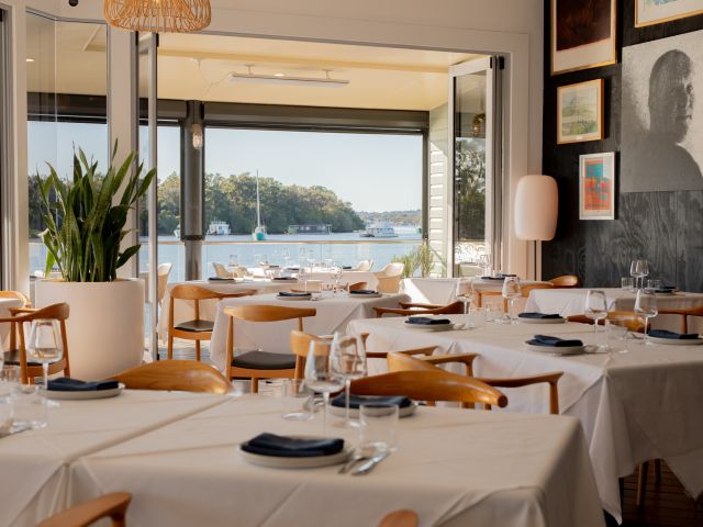dining at Lucio’s Noosa with views over the marina 