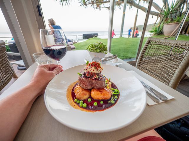 dining by the beach at Bistro C, Noosa
