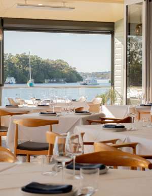 dining at Lucio’s Noosa with views over the marina 