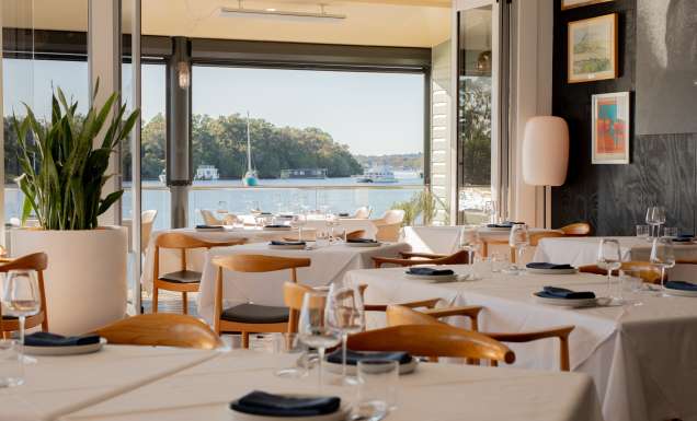 dining at Lucio’s Noosa with views over the marina 