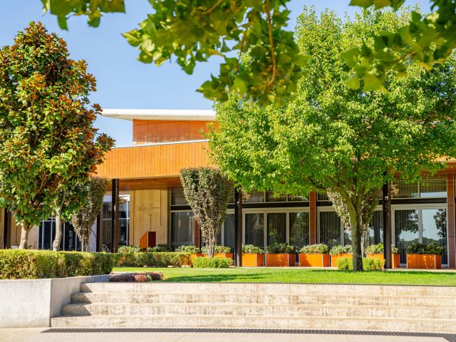 the Mandoon Estate winery surrounded by lush greenery