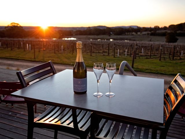 an outdoor wine tasting at Kyneton Ridge Estate