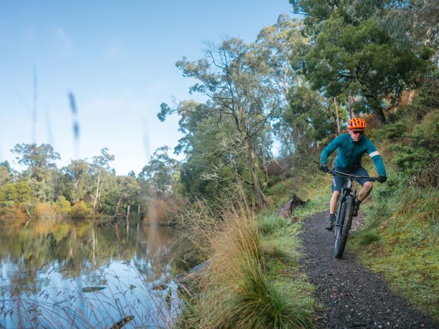 biking around Jubilee Lake