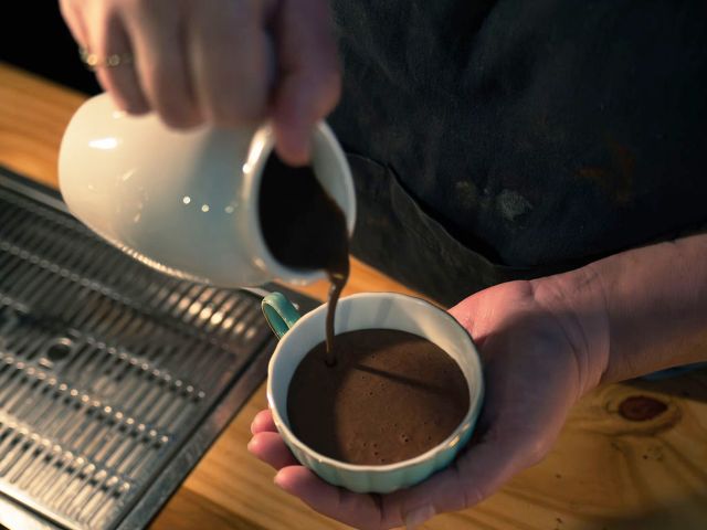 a warm choco cup at The Daylesford Hot Chocolate Company
