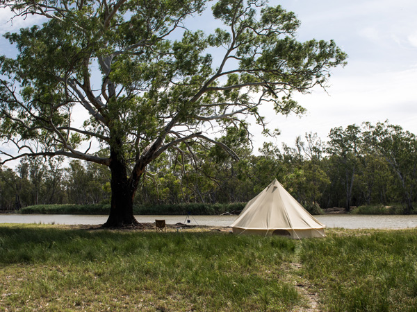 A campsite along the Murray River in Victoria
