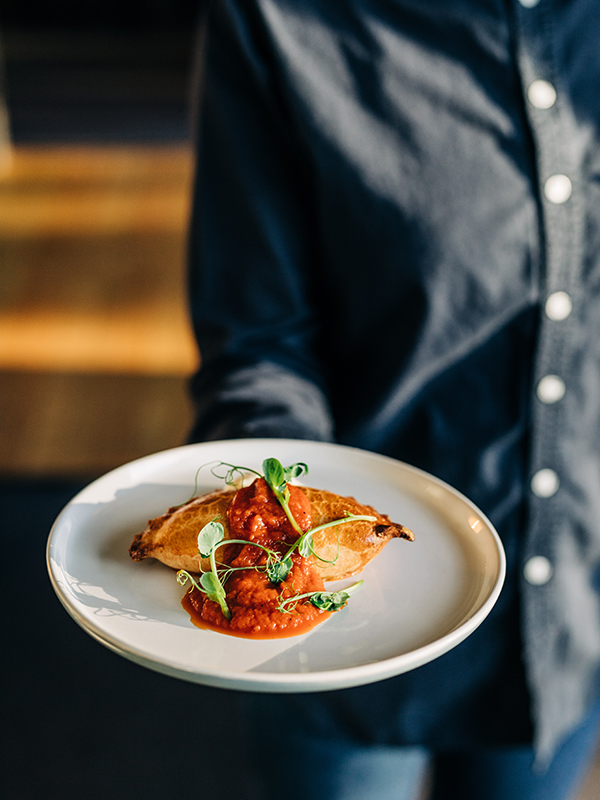 A plate of food that you can enjoy while at the Pumphouse Point.