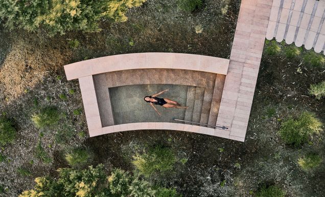 a woman floating on Alba Thermal Springs & Spa, Mornington Peninsula