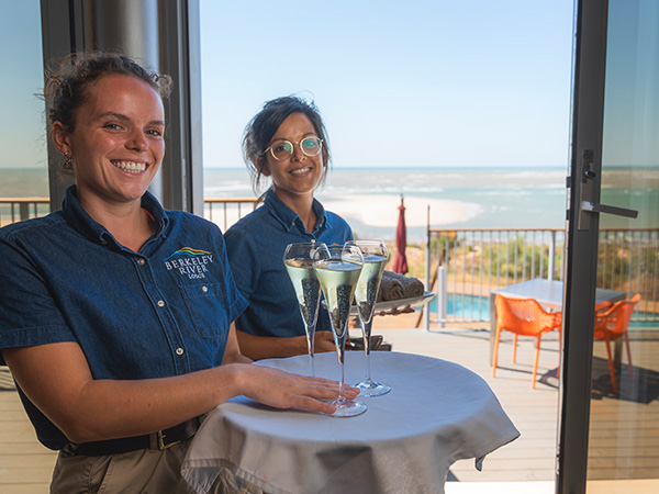 waitstaff at Berkerly River Lodge