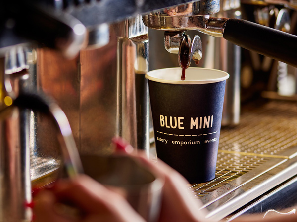 pouring coffee into a cup at Blue Mini, Mornington Peninsula