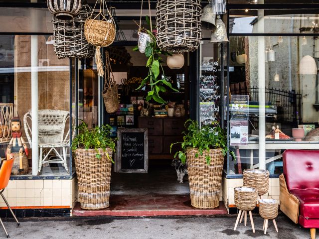 the entrance to Worn Out Wares, Singleton