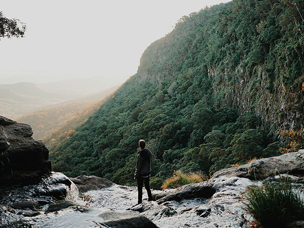 man on hike in australia