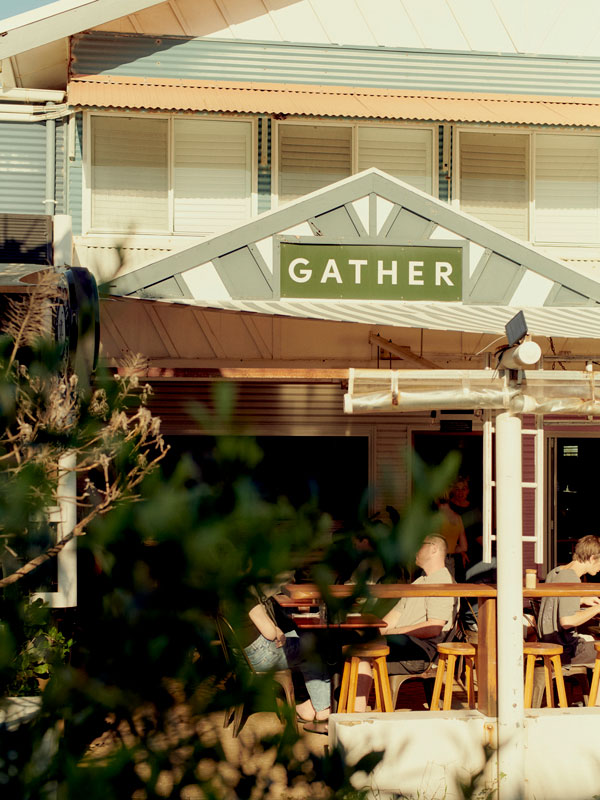 the cafe exterior at Gather, Yamba