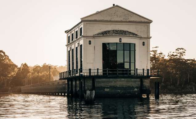exterior of Pumphouse Point on Lake St Clair in Tasmania's Cradle Mountain-Lake St Clair National Park